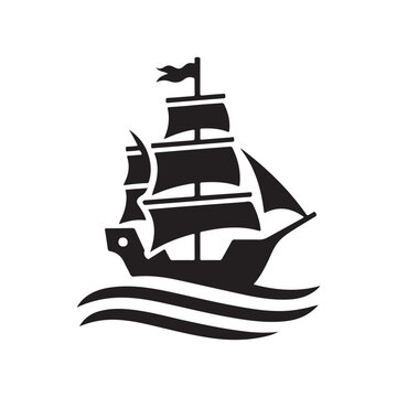 recommend clip art: vector pirate boat and sailing boat icon and logo 