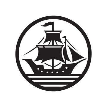 recommend clip art: Sailing old ship icon, logo, Boat Icon, pirate ship vector icon, pirate ship silhouette, svg vector