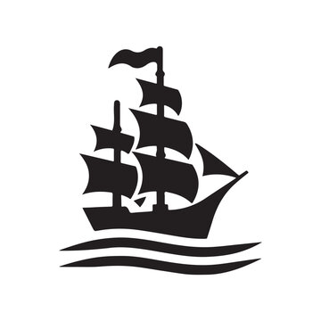 recommend clip art: Sailing old ship icon, logo, Boat Icon, pirate ship vector icon, pirate ship silhouette, svg vector