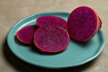 Red dragon fruit, ready to eat