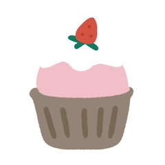 cupcake with cream and cherry