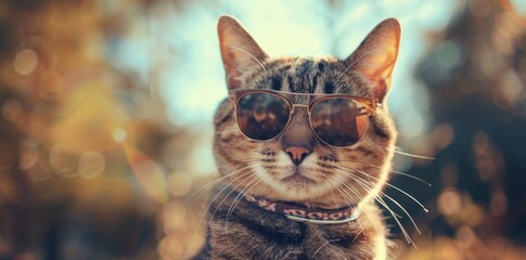 Hipster Cat. Trendy and stylish feline vibes