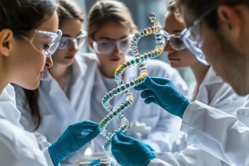 Scientists Conducting DNA Research in a High Tech Laboratory Representing the Future of Biotechnology and Genetic Engineering