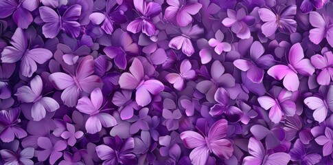 Fototapeta premium A Symphony of Purple Butterflies. Serene Nature-inspired Concept
