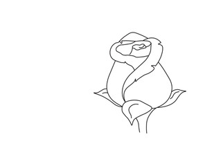 Rose drawing easy outline vector design.