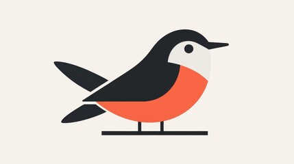 Obraz premium This colorful bird logo blends fun and style, ideal for brands seeking a modern and unique identity with textured elements.