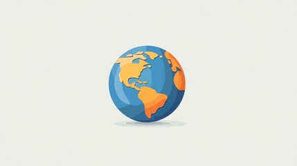 Fototapeta premium Dive into a chic gray backdrop showcasing a lively globe logo with charming textures and a fun cartoon aesthetic.