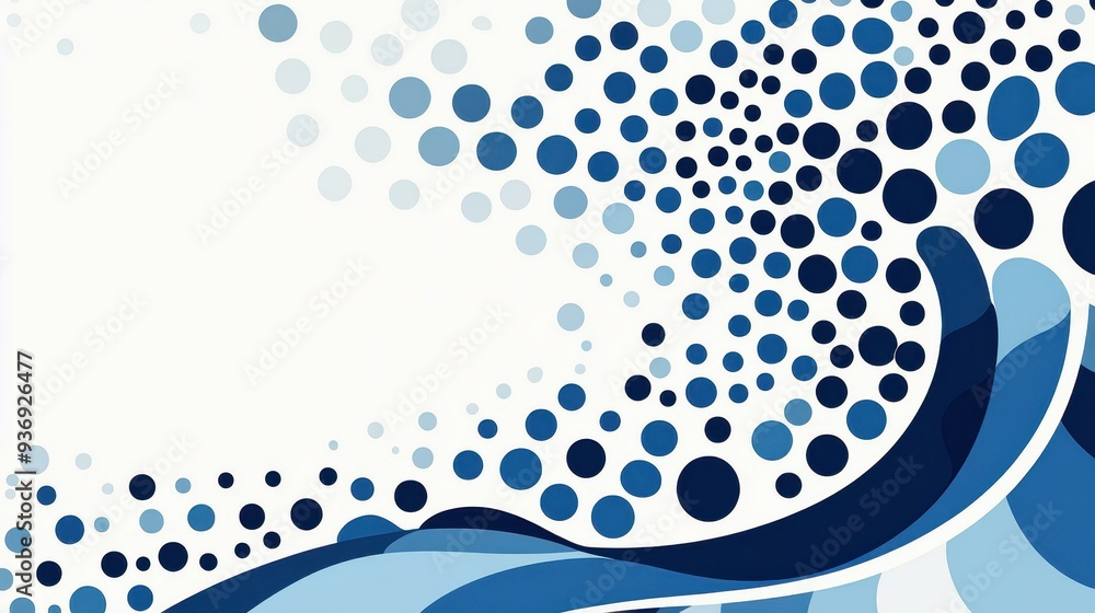 Poster explore a striking illustration with blue swirls and halftone patterns that fuse texture with a cont