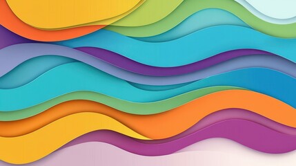 Dive into this vibrant illustration showcasing playful waves and a charming paper cut design that enhances creativity.