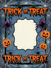 Spooky Skeleton and Crossbones Border Frame for Halloween. Featuring 'Spooky Night' Text in Creepy Font. Perfect for Invitations and Announcements.