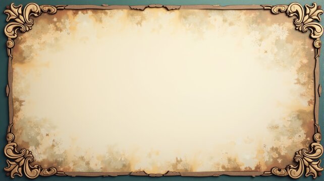 Vintage Ornate Frame Illustration with Empty Space for Text, Antique Border Design