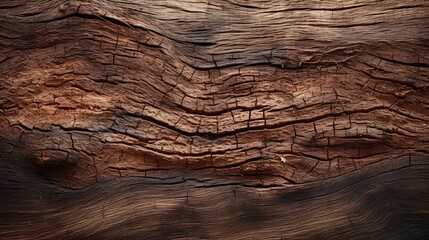Naklejka premium Close-up of tree bark texture with deep grooves and ridges
