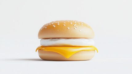 Delicious Cheeseburger with Egg on White Background