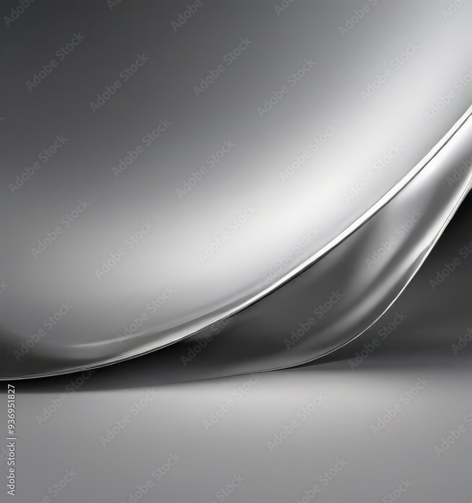 Poster silver background with curved curve