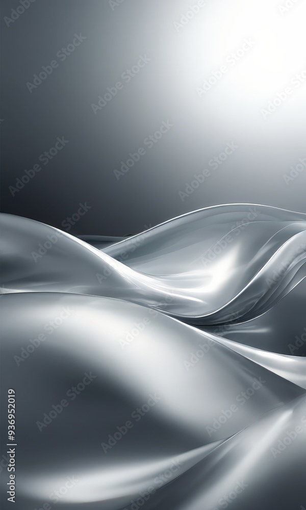 Poster white and gray background with smooth wave