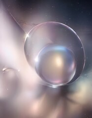 bubble floating in the air with star background