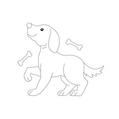 dog Outline Drawing Easy Vectors & Illustration.