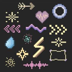bundle set abstract pixel art