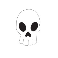 skull on white background in vector illustration. Skull icon.