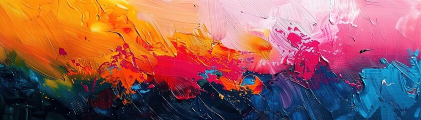 Abstract expressionism with brushstrokes, Fantasy, Bright, Watercolor, Highlighting artistic emotion