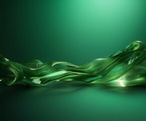 abstract green background with flowing leaves