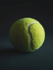 Close-up Tennis Ball on Dark Surface