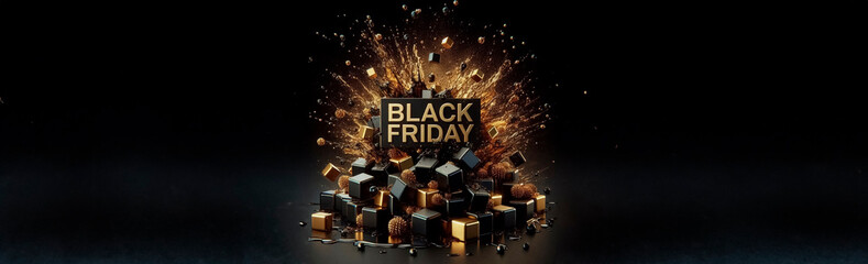 a black friday sale sign is on a black background.