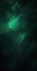 green nebula space background with stars