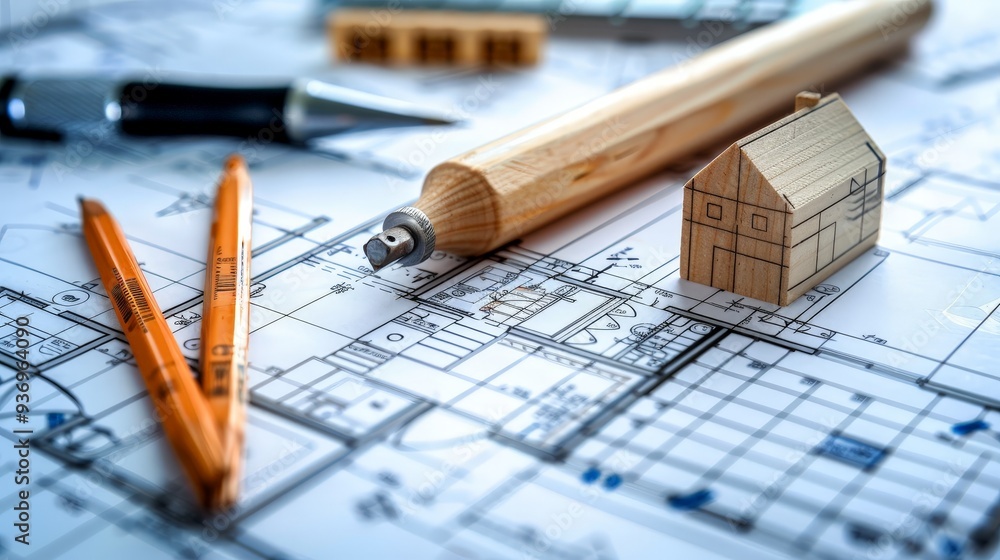 Poster step-by-step guide to planning a building construction project from inception to completion.