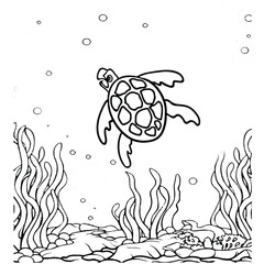 Fish Coloring page for baby coloring book, vector Illustration seawater cute fishes activity worksheet for children.
