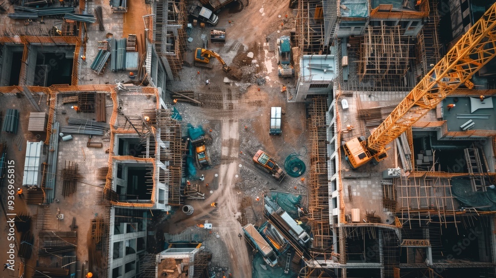 Poster strategies for optimizing construction site logistics and workflow management.