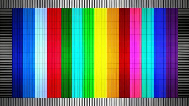 Full HD size 169 television test pattern with stripes and color bars for background design or video production