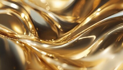 gold liquid flowing on black background