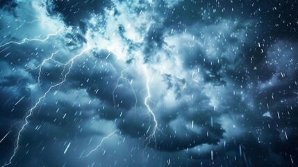 Obraz premium Summer storms can be sudden and dramatic, with thunder, lightning, and heavy rain.