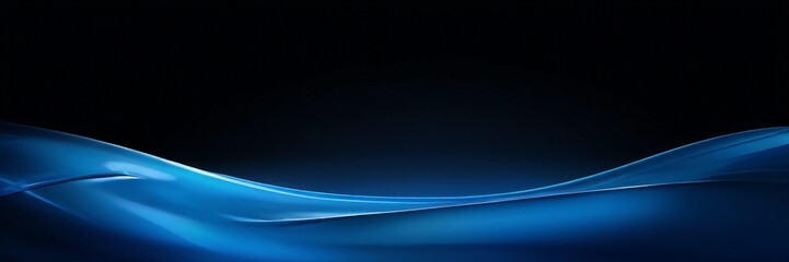 blue wave water on black background