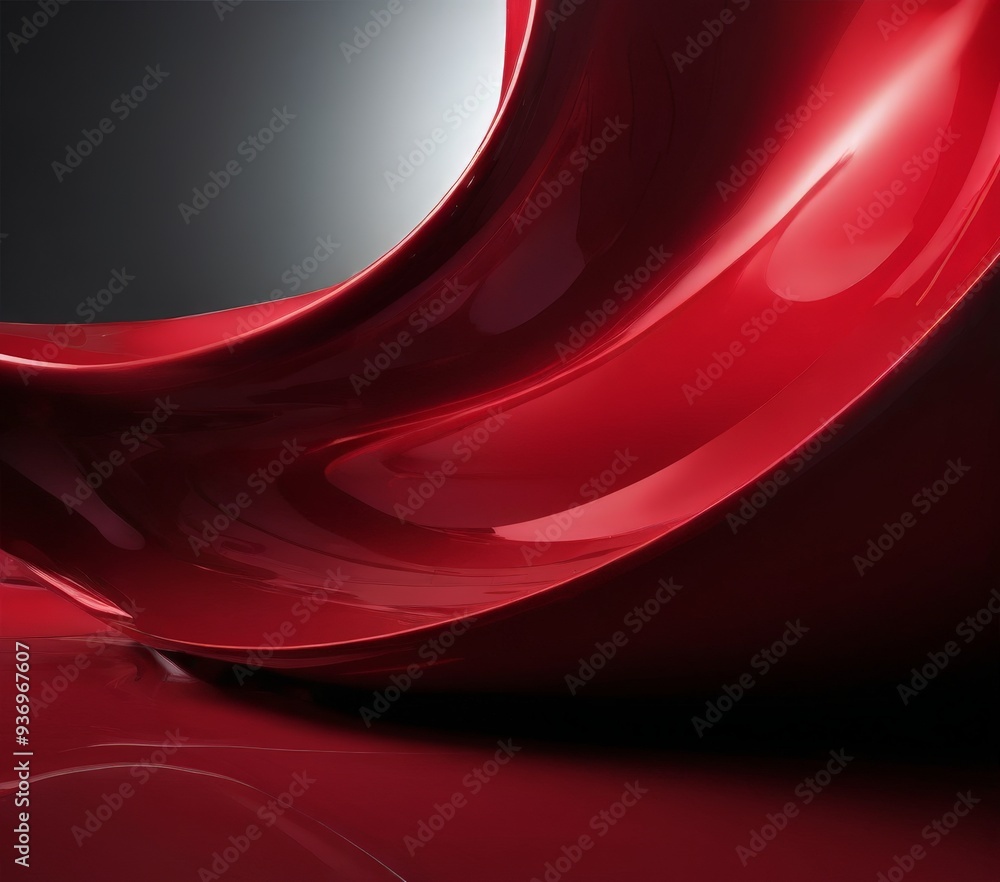 Poster red object is shown in the middle