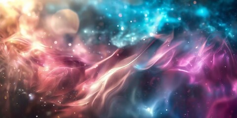 Fototapeta premium abstract background with colorful smoke and stars
