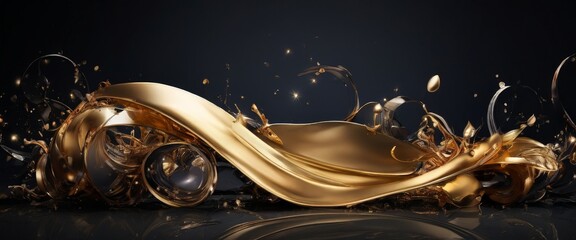 gold abstract background with black