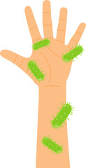 Hand with Germs or Virus
