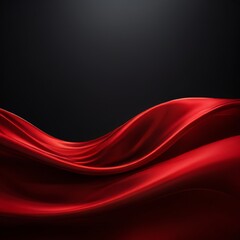 Obraz premium red silk fabric on black background