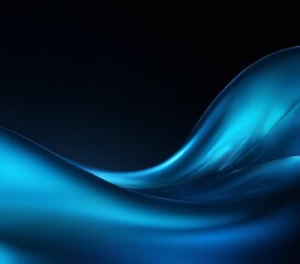 Obraz premium blue wave liquid on black background
