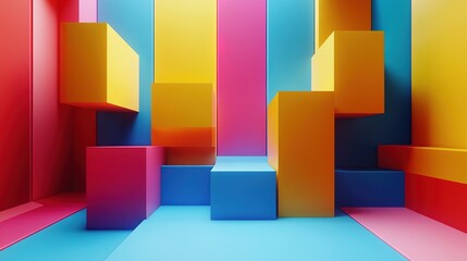 Abstract 3d render, geometric background, modern, design 