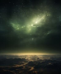 Fototapeta premium view large star in the sky