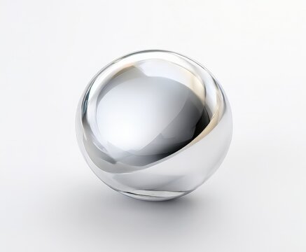silver sphere with white background