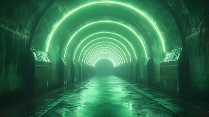 green light tunnel in the tunnel illustration image