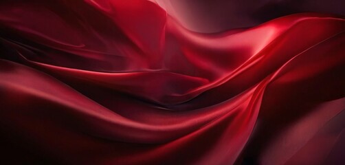 Fototapeta premium red silk fabric with black background