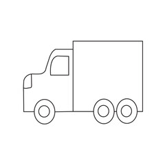 truck on the road. truck on a white background illustration design. 