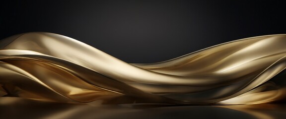 Fototapeta premium gold colored wave liquid or