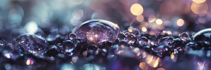 group crystal balls in the middle dark room