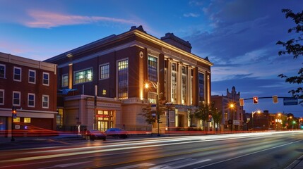 The prominent cultural center, an iconic venue for art, music, and community events.